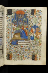 De Maagd en Jozef aanbidden het Christuskind, uit een Getijdenboek, c.1418